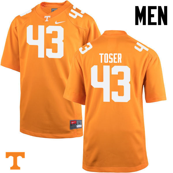 Men #43 Laszlo Toser Tennessee Volunteers College Football Jerseys-Orange - Click Image to Close